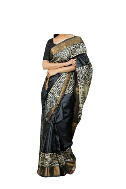 TUSSAR SILK PRINT SAREE
