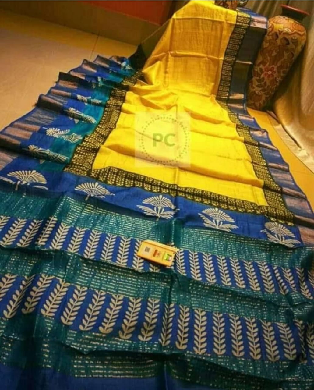 TUSSAR SILK PRINT SAREE