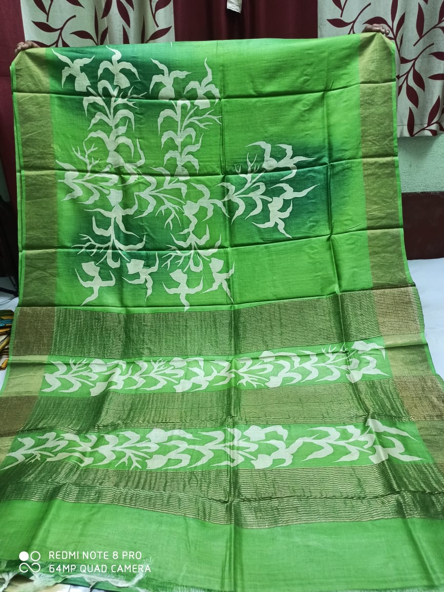TUSSAR SILK PRINT SAREE