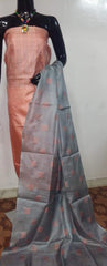 Tussar silk embroidery suit SILK ZONE