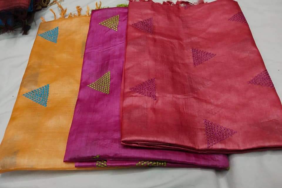 Tussar silk embroidery dupatta SILK ZONE