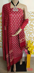 Soft silk hand block print suit PTS