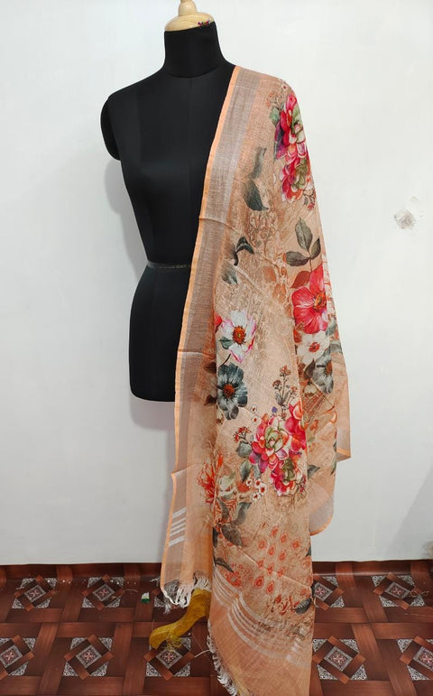 Linen digital print dupatta SILK zone