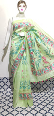 Organza linen embroidery saree SILK ZONE