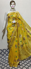 Organza linen embroidery saree SILK ZONE