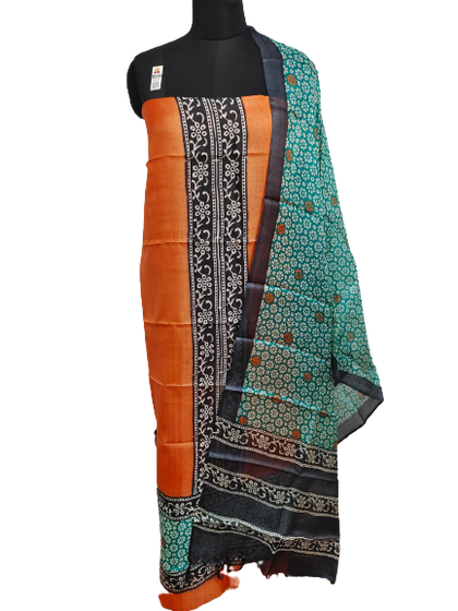 Tussar Silk Hand Block Print Suit