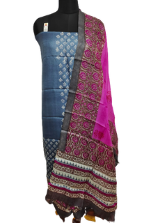 Tussar Silk Hand Block Print Suit