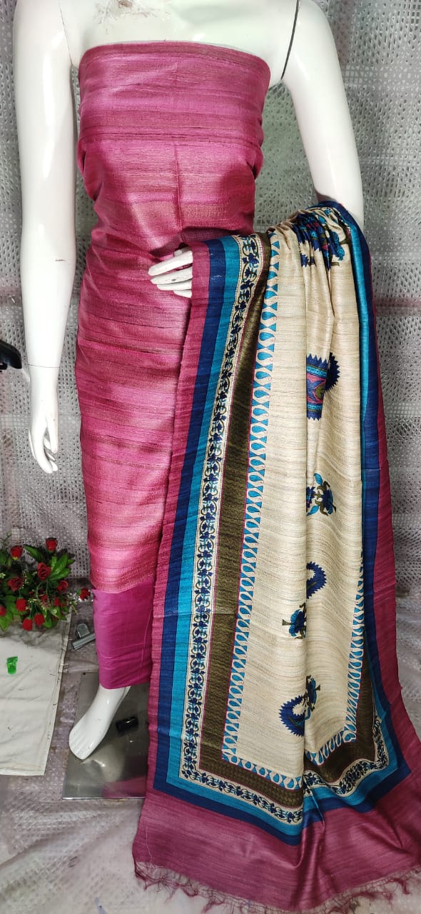 Pure tussar ghicha silk suit SILK ZONE