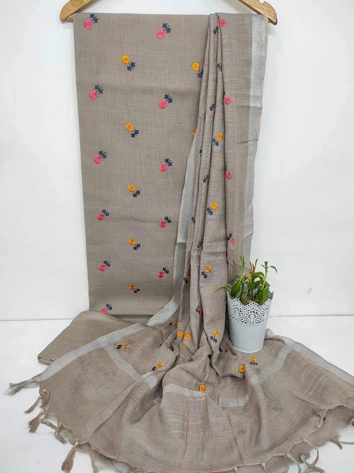 Cotton linen embroidery suit SILK ZONE