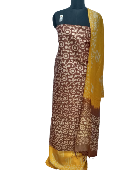 Cotton dupion batik print suit SILK ZONE