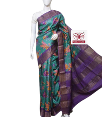 Pure Tussar Silk print saree