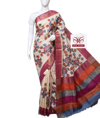 Pure tussre silk print saree SILK ZONE