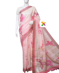 PURE LINEN DIGITAL PRINT SAREE