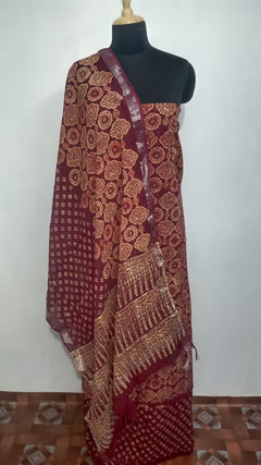 Cotton linen bagru print suit