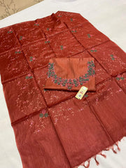 TUSSAR SILK EMBROIDERY SUIT SILK ZON