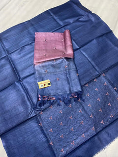 TUSSRE SILK EMBROIDERY SUIT