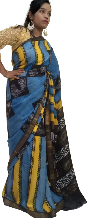 Modal Silk Hand Print Saree