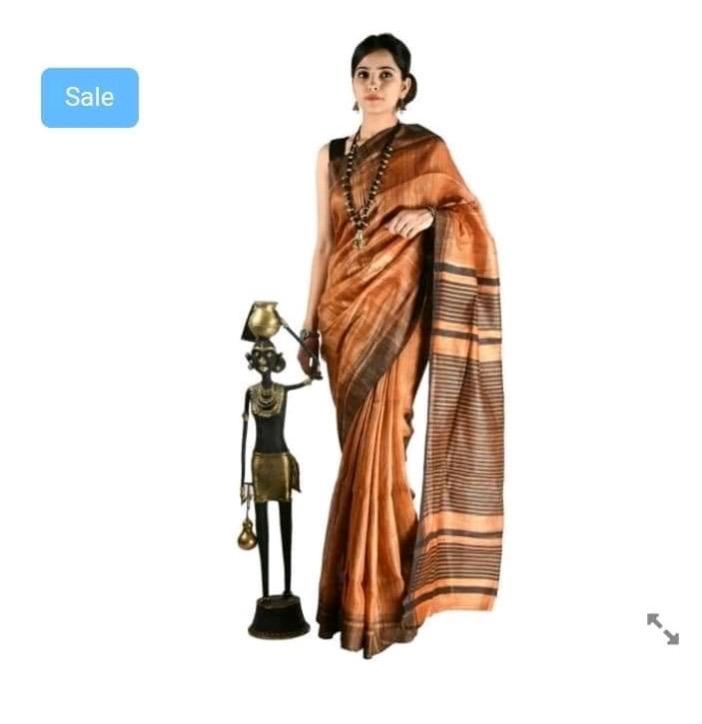 Tussar ghicha silk saree