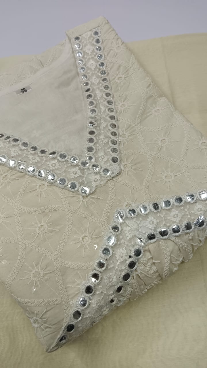 Pure cotton chikankari suit