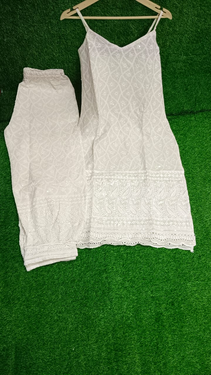Cotton chickankari suit