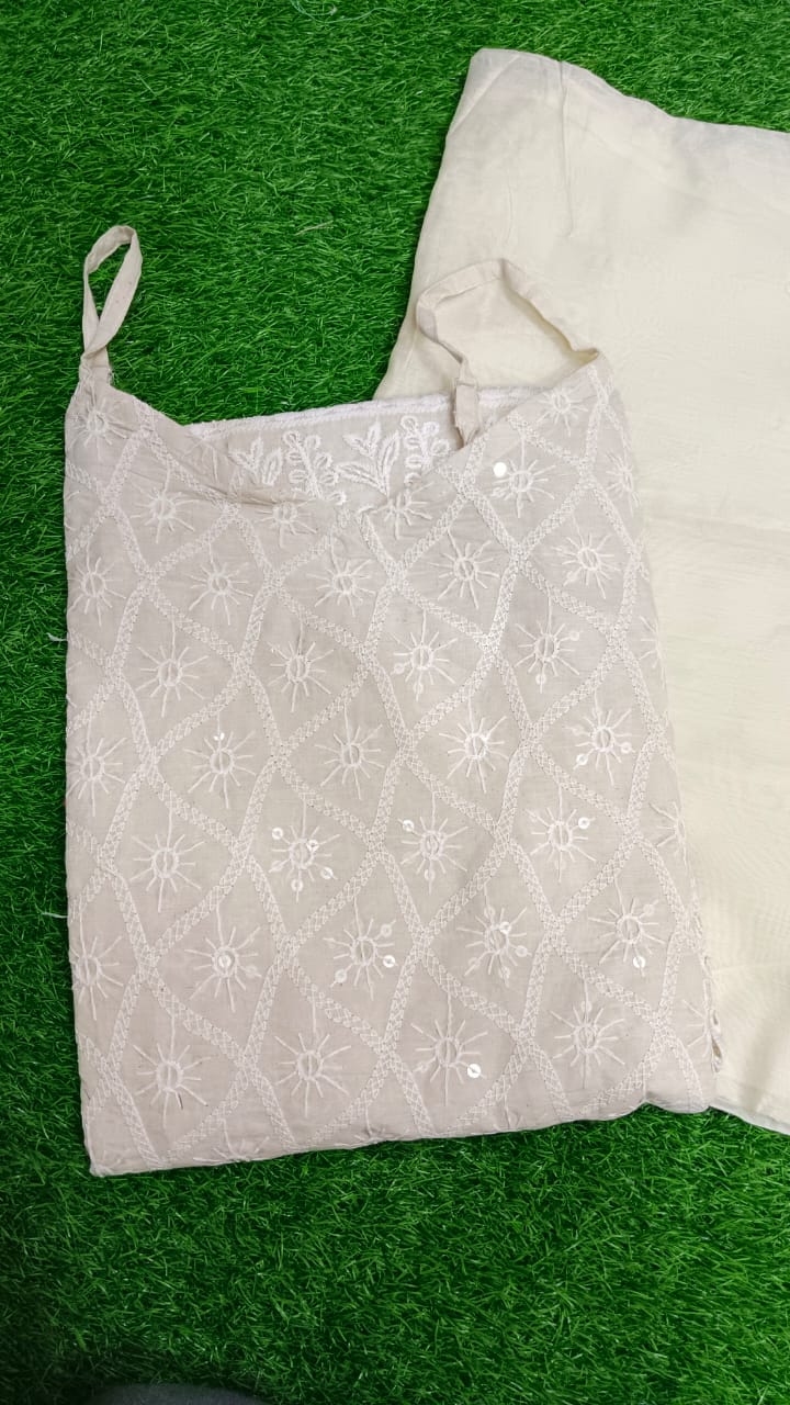 Cotton chickankari suit