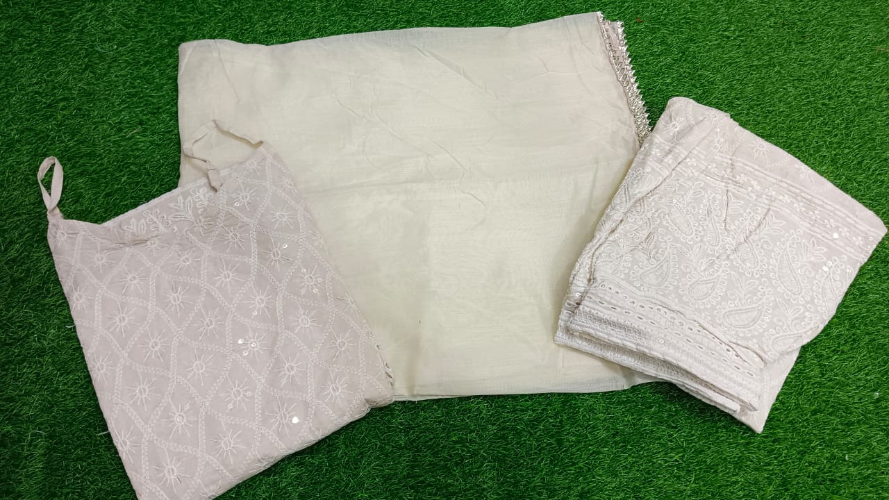 Cotton chickankari suit