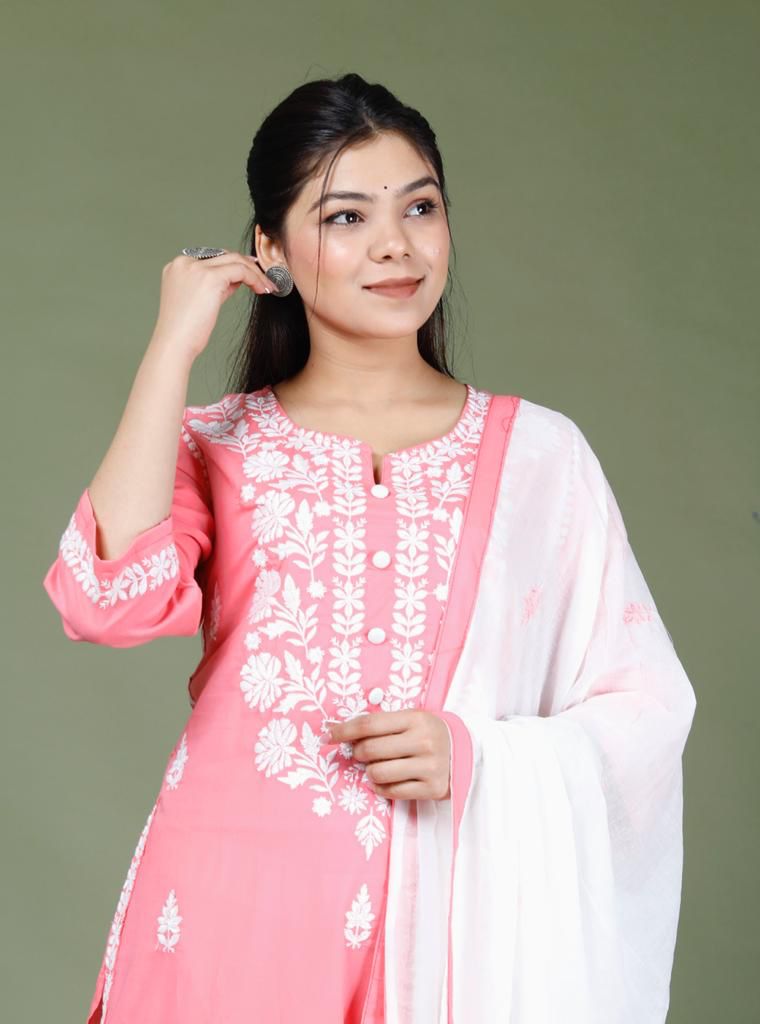 Khadi cotton Embriodery Suit
