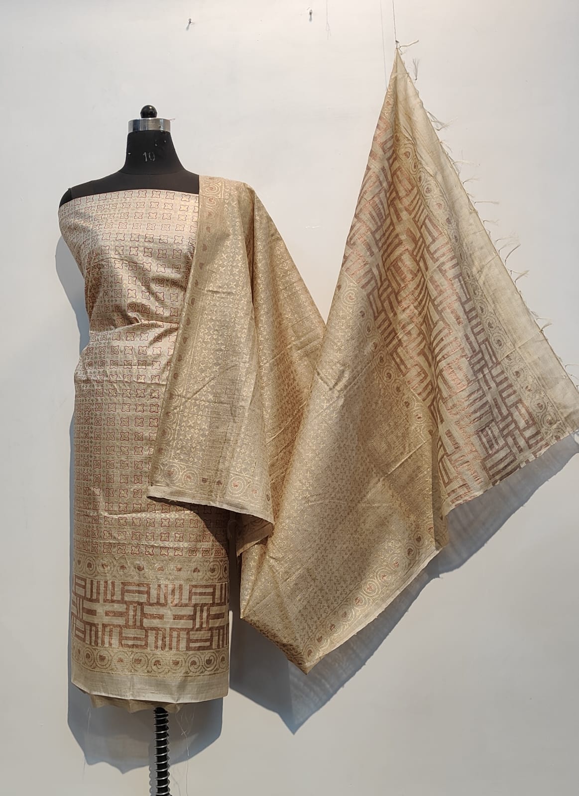 Pure desi tussar khadi suit