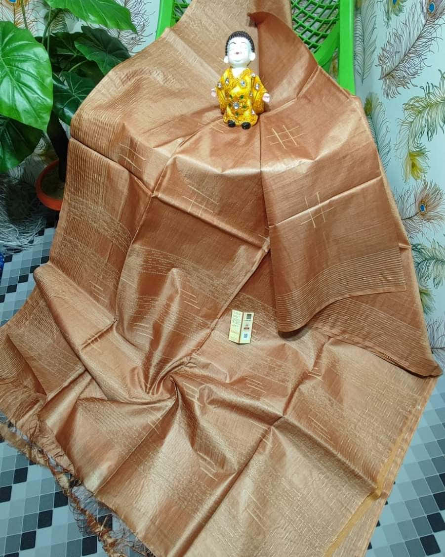 Semi tussar silk ghicha saree