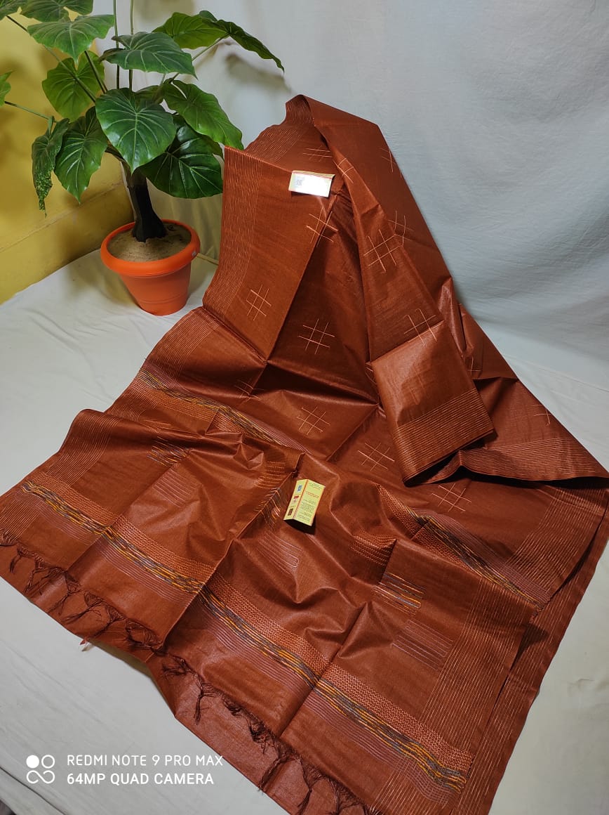 Semi tussar silk ghicha saree