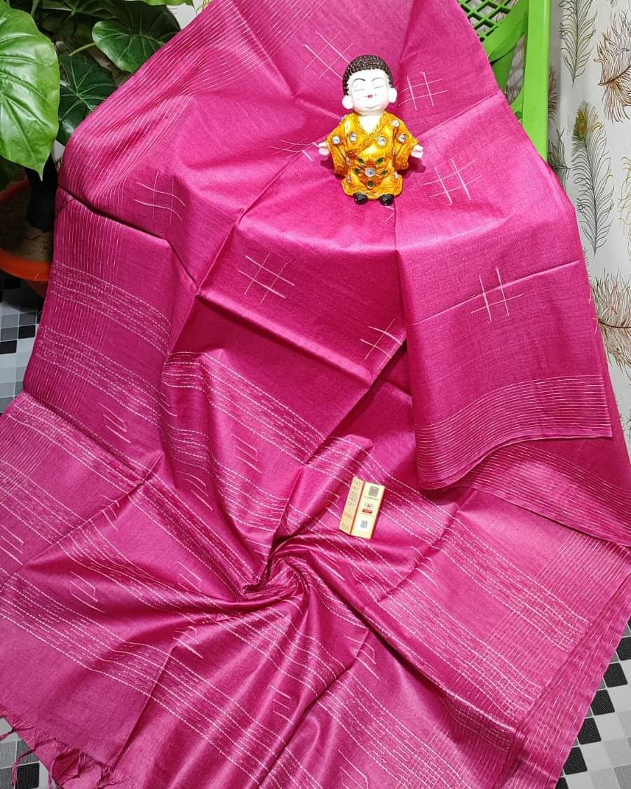 Semi tussar silk ghicha saree