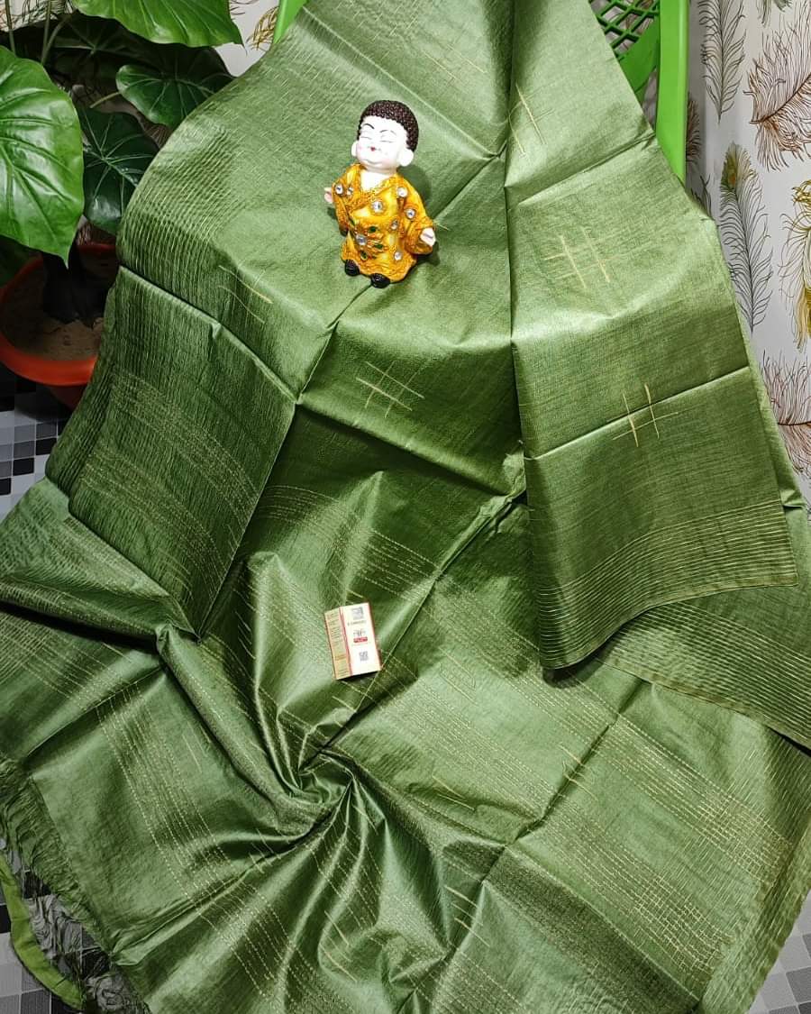 Semi tussar silk ghicha saree