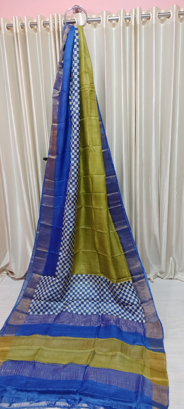 Tussar Handblock print saree