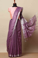Linen cotton saree