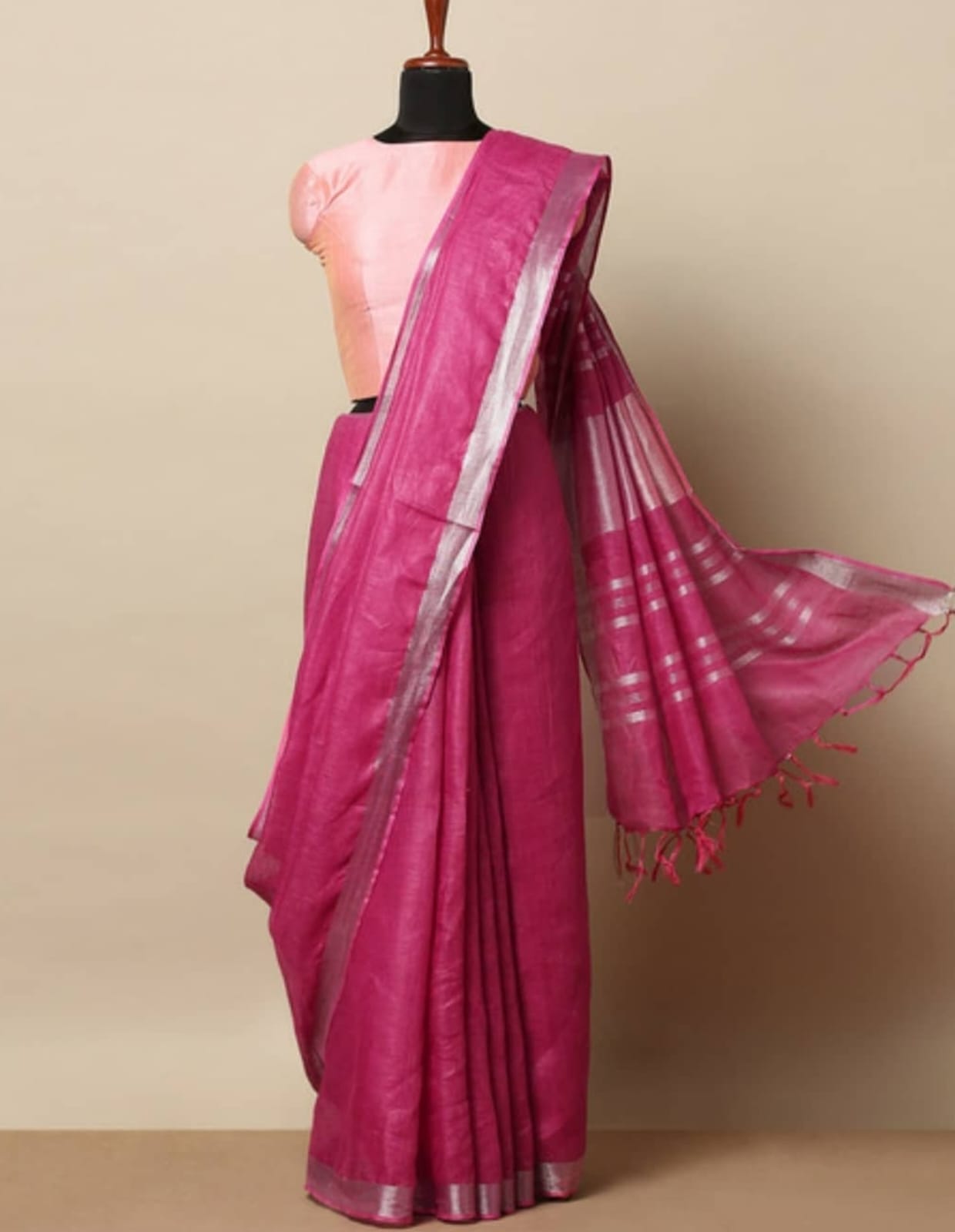 Linen cotton saree