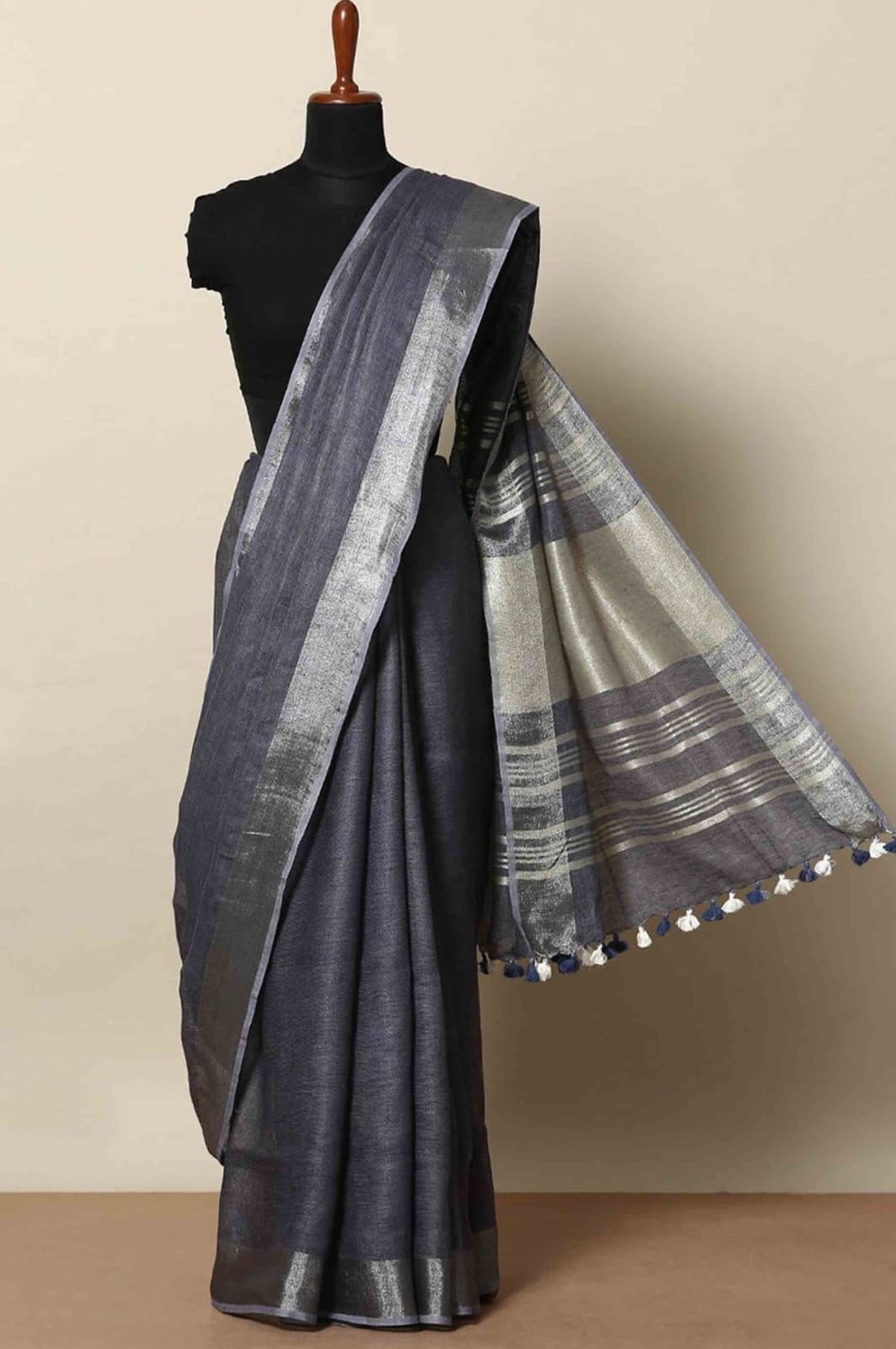 Linen cotton saree