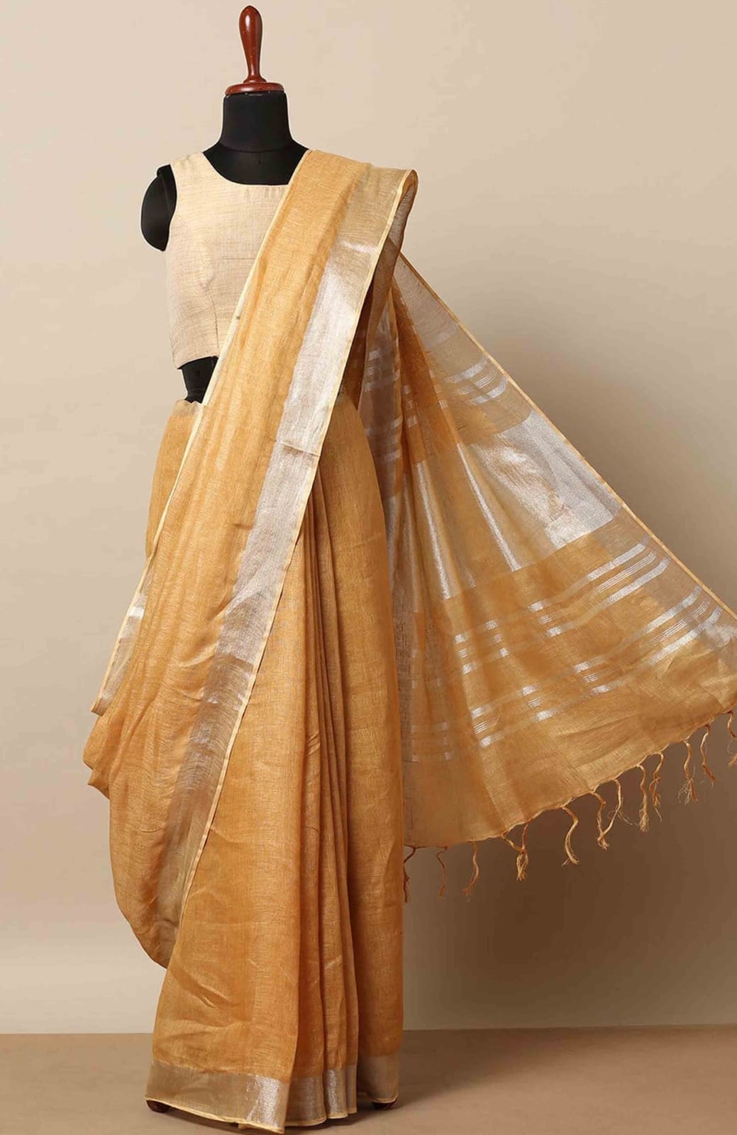 Linen cotton saree