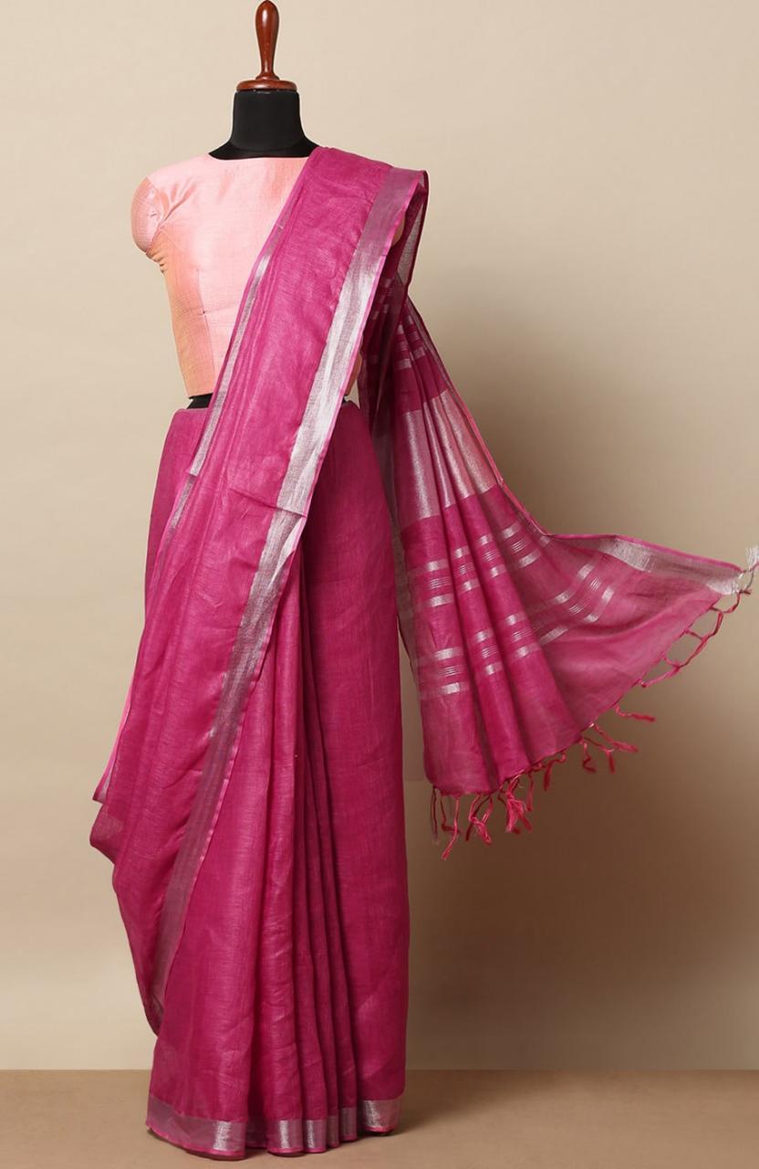 Linen cotton saree