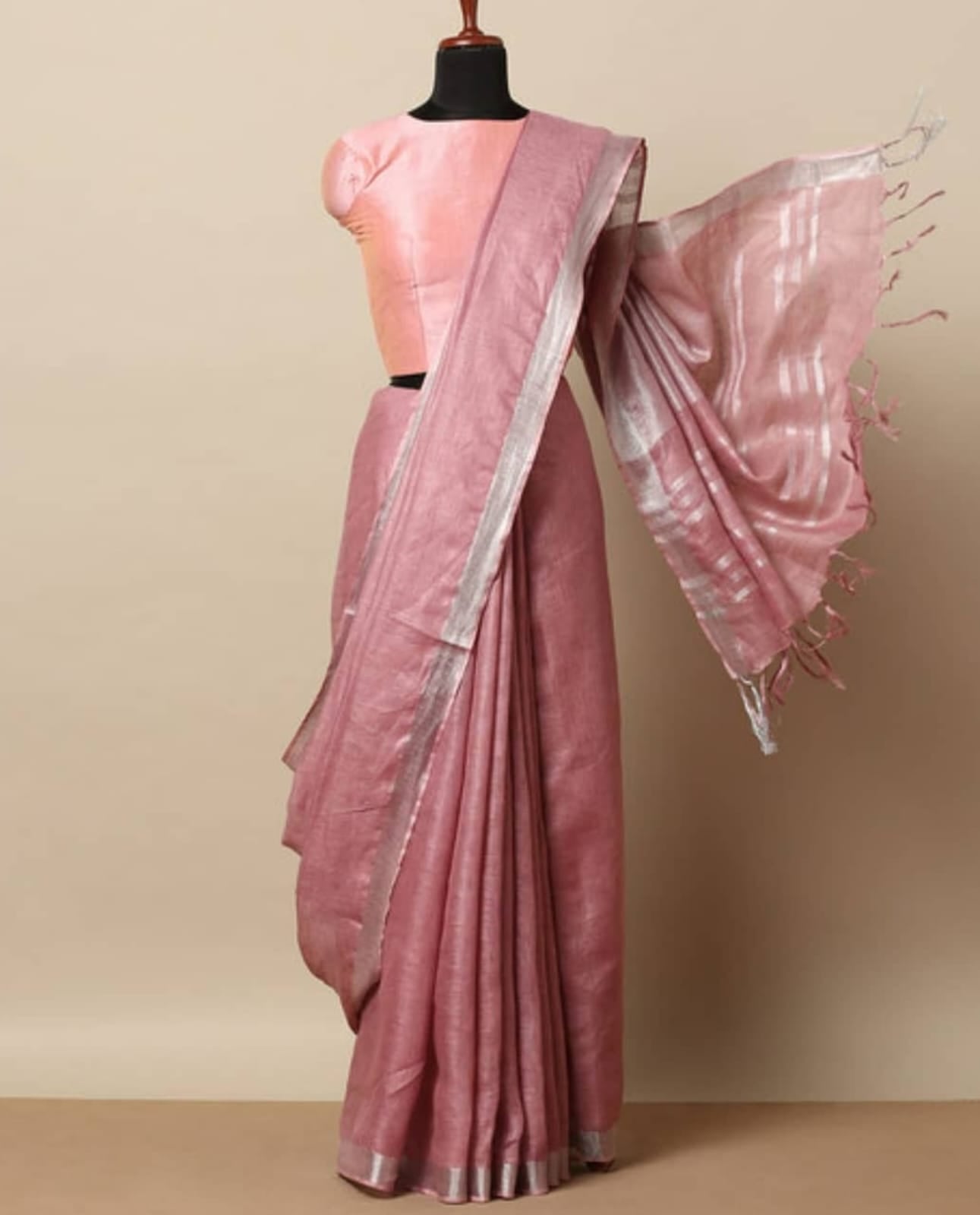 Linen cotton saree