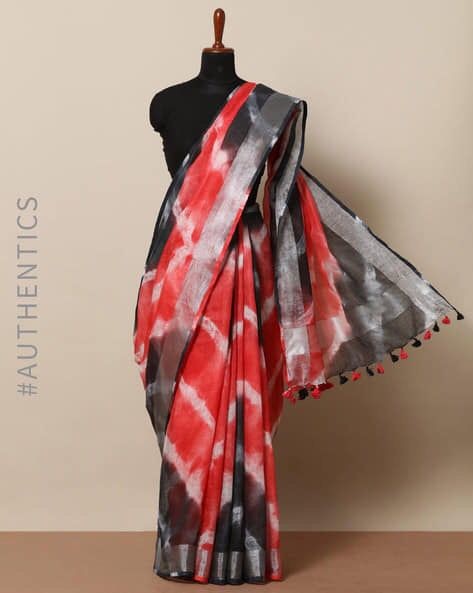 Linen slab saree