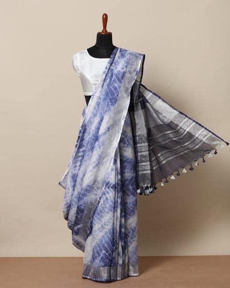 Linen slab saree