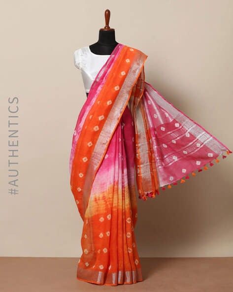 Linen slab saree