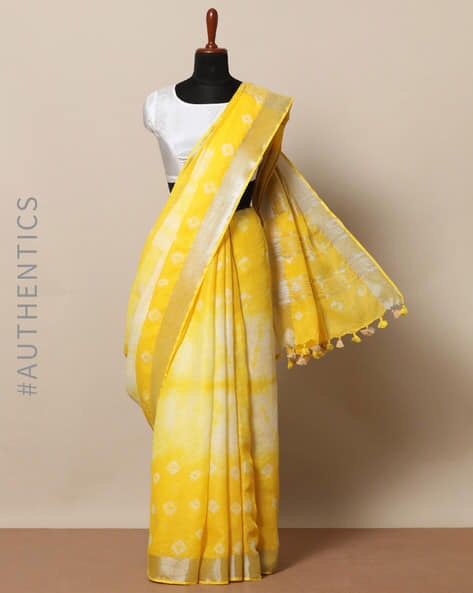 Linen slab saree