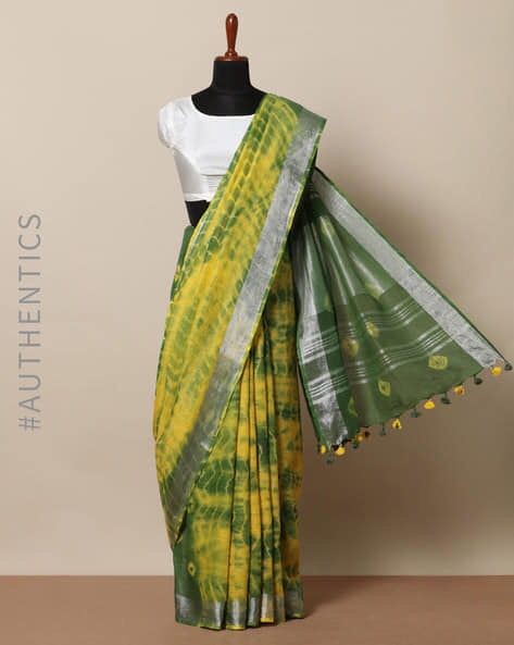 Linen slab saree