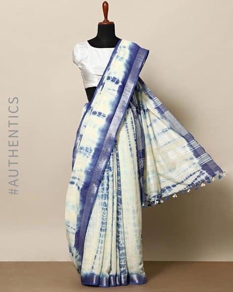 Linen slab saree