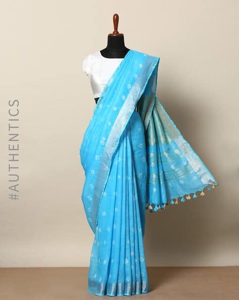 Linen slab saree