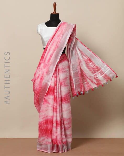 Linen slab saree