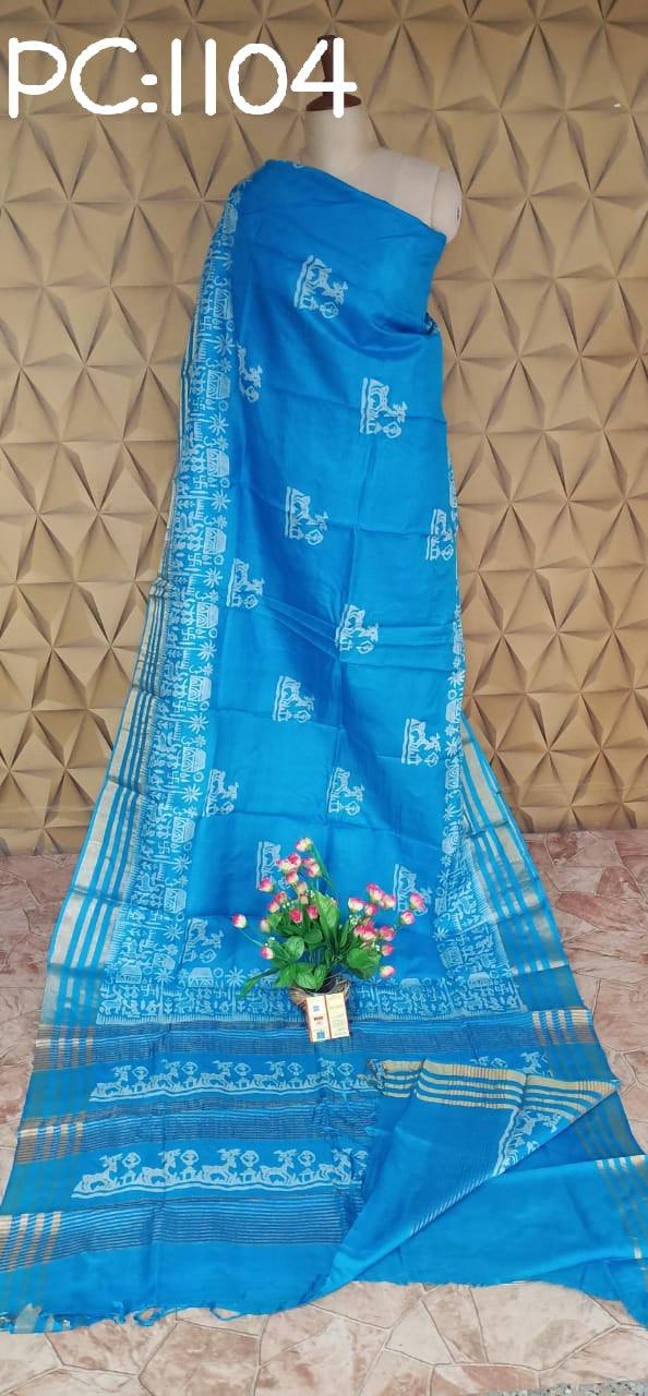 Pure Tussar Silk print saree
