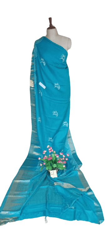 Pure Tussar Silk print saree