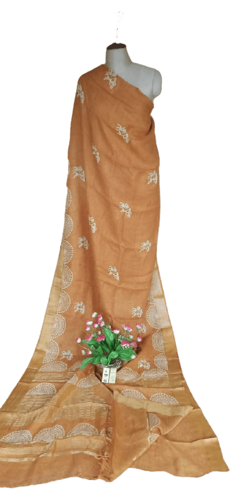 Pure Tussar Silk print saree